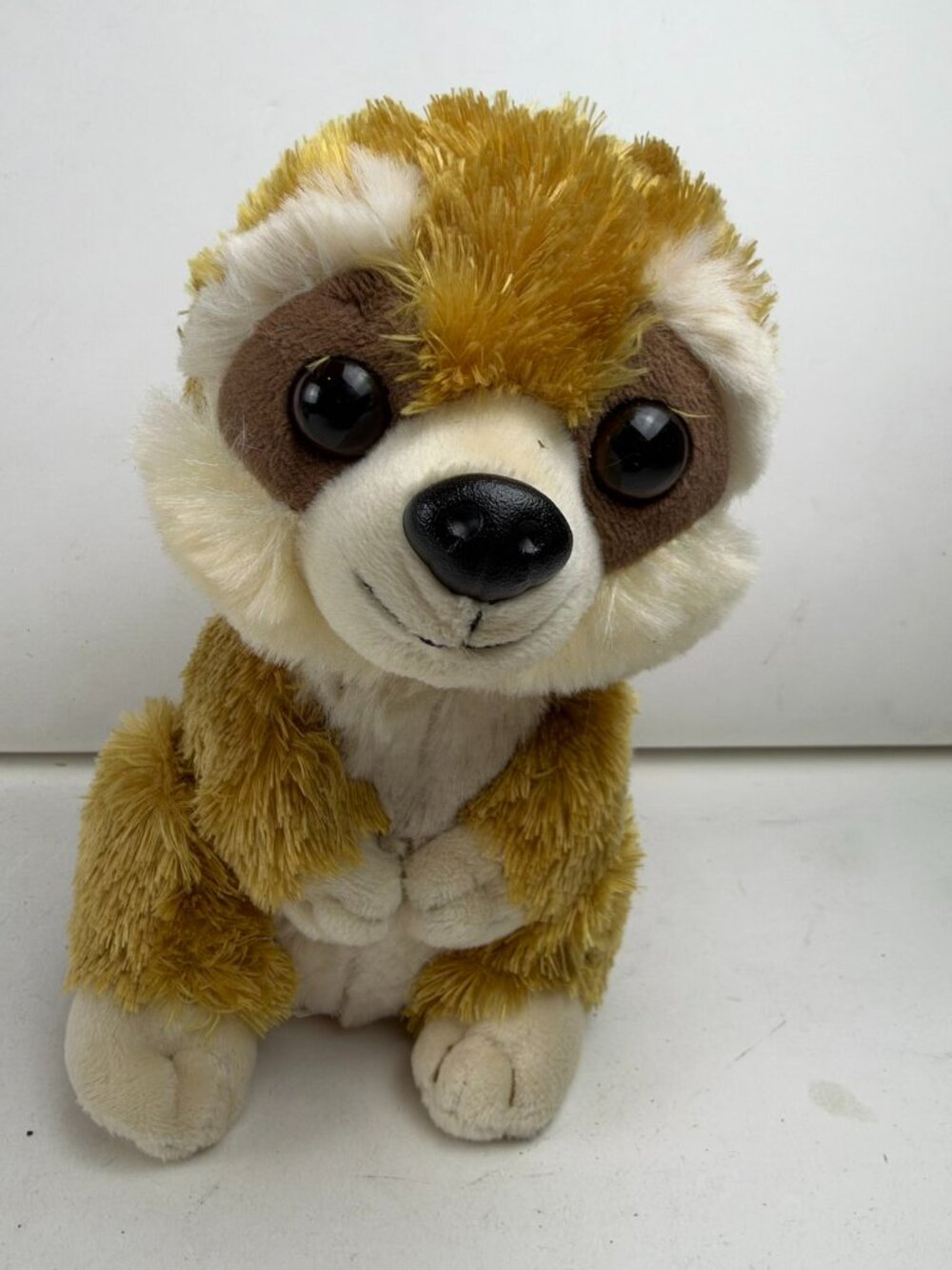 Meerkat Plush Stuffed Animal 6.5" Sitting Brown Big Eyes Fluffy Tail Soft Toy